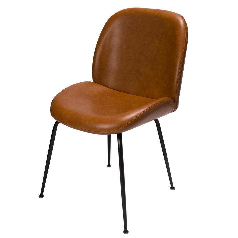 Dining chair Telmo, brown PU, H88x58x46cm, seat height 51cm