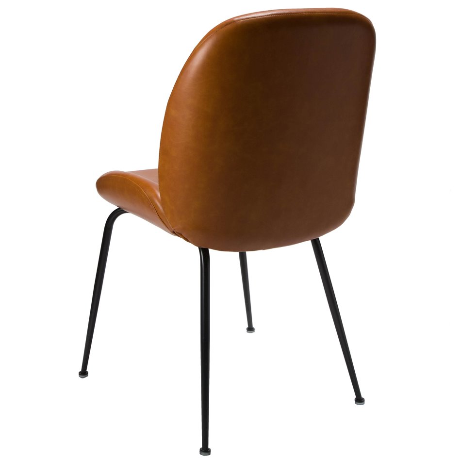 Dining chair Telmo, brown PU, H88x58x46cm, seat height 51cm