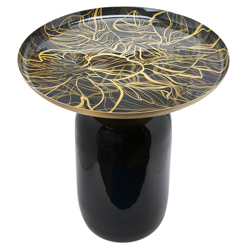 Cтолик  Librilla, черная эмаль, H50xD40см