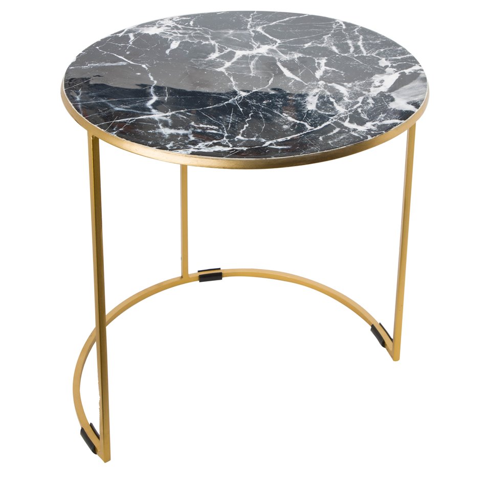 Side table Lido, matt brass plating, enamel, H45cm, D45cm