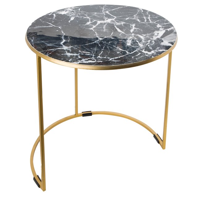 Side table Lido, matt brass plating, enamel, H45cm, D45cm