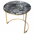 Side table Lido, matt brass plating, enamel, H45cm, D45cm