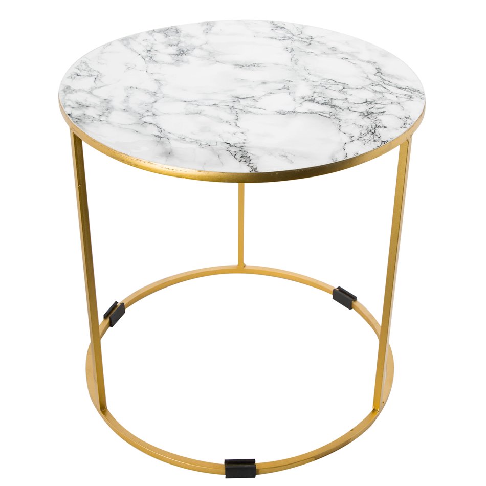 Side table Lima, matt brass plating, enamel, H41cm, D40cm