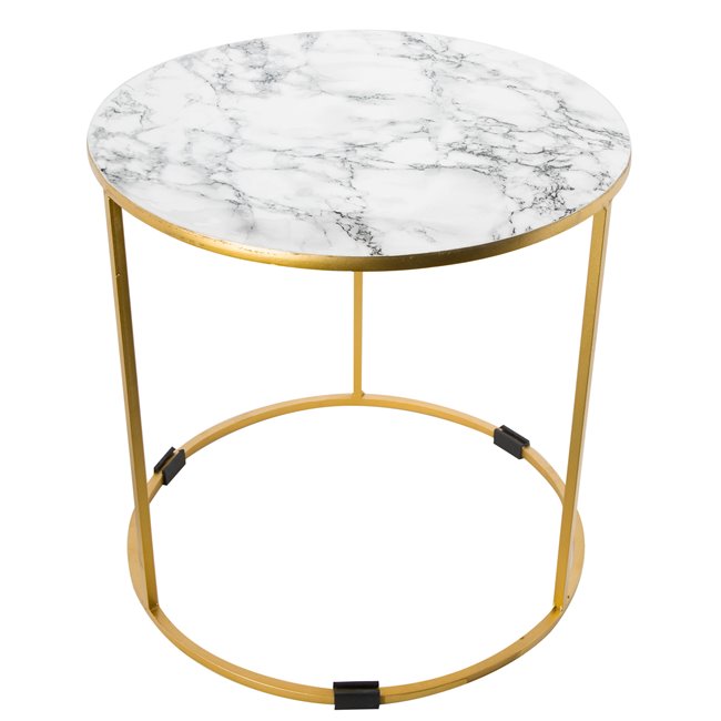 Side table Lima, matt brass plating, enamel, H41cm, D40cm