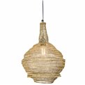 Pendant lamp Landau New, shiny brass plating, D30cm, H46cm
