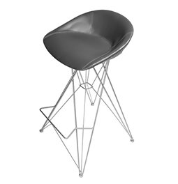 Bar chair Ella, graphite grey, H88.5cm, seat height 77cm