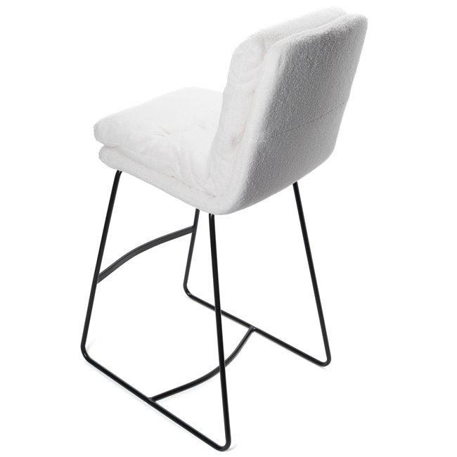 Bar chair Teddy, white, H109x60.5x43cm,seat height 80cm