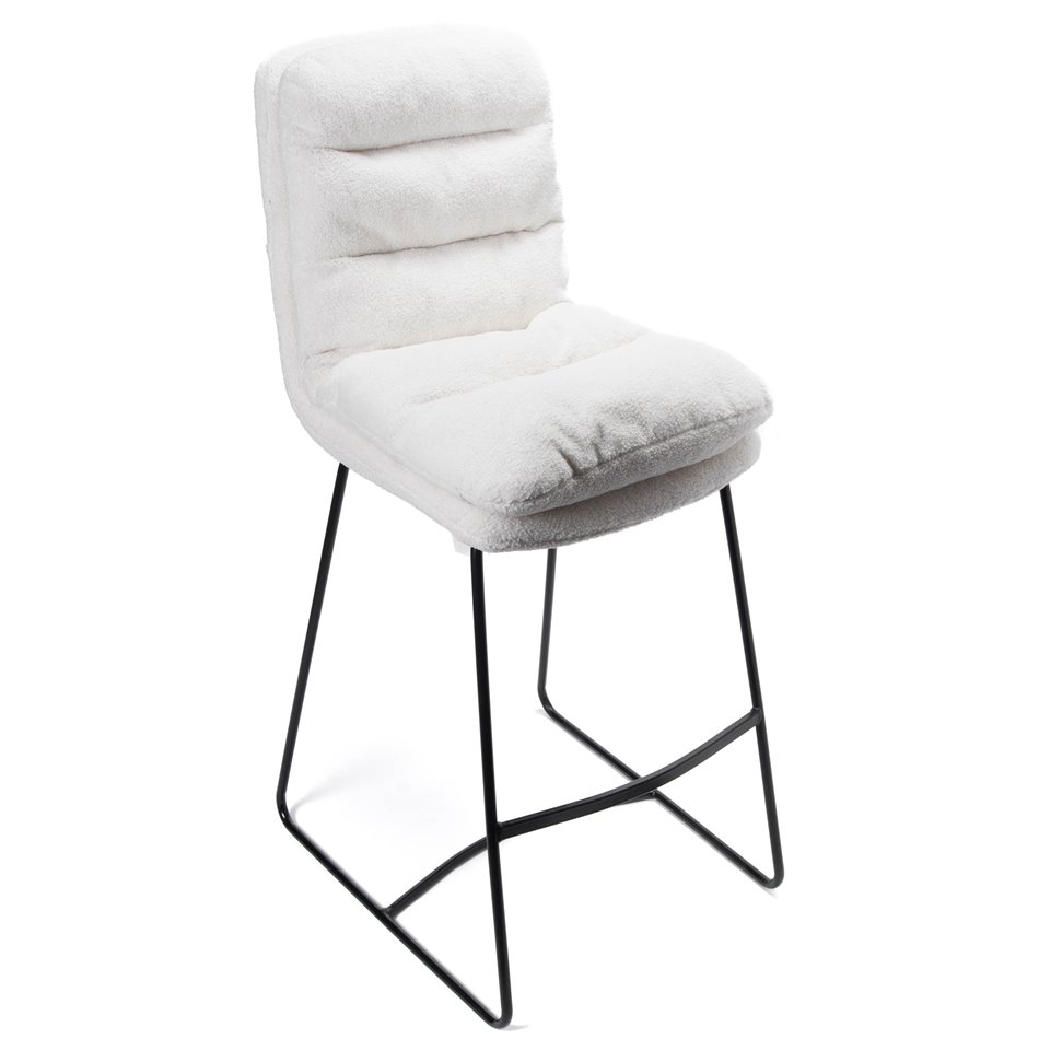 Bar chair Teddy, white, H109x60.5x43cm,seat height 80cm