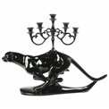 Deco/candle holder  for small candles Leopard, H18.5cm, 25x6.5cm