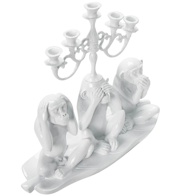 Deco/candle holder for small candles Orangutans, H22cm, 18x8cm