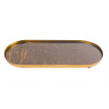 Tray, antique brass colour, with antique mirror glass, 30x14cm