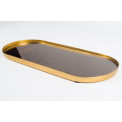 Tray, antique brass colour, with antique mirror glass, 30x14cm
