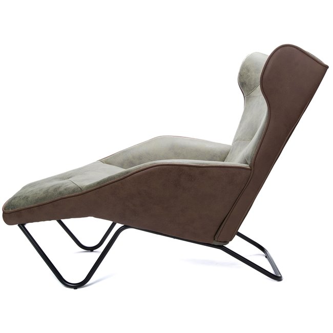 Кресло для отдыха Dandy SK-15, зеленое/коричневое, H91x125x75см, высота сиденья 40см