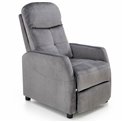 Recliner chair Helipe, grey velvet, H103-76x64x84-135cm, seat H48cm