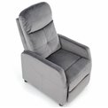 Recliner chair Helipe, grey velvet, H103-76x64x84-135cm, seat H48cm