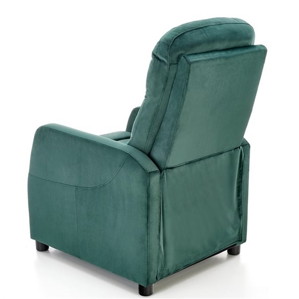 Recliner chair Helipe, dark green velvet, H103-76x64x84-135cm, seat H48cm