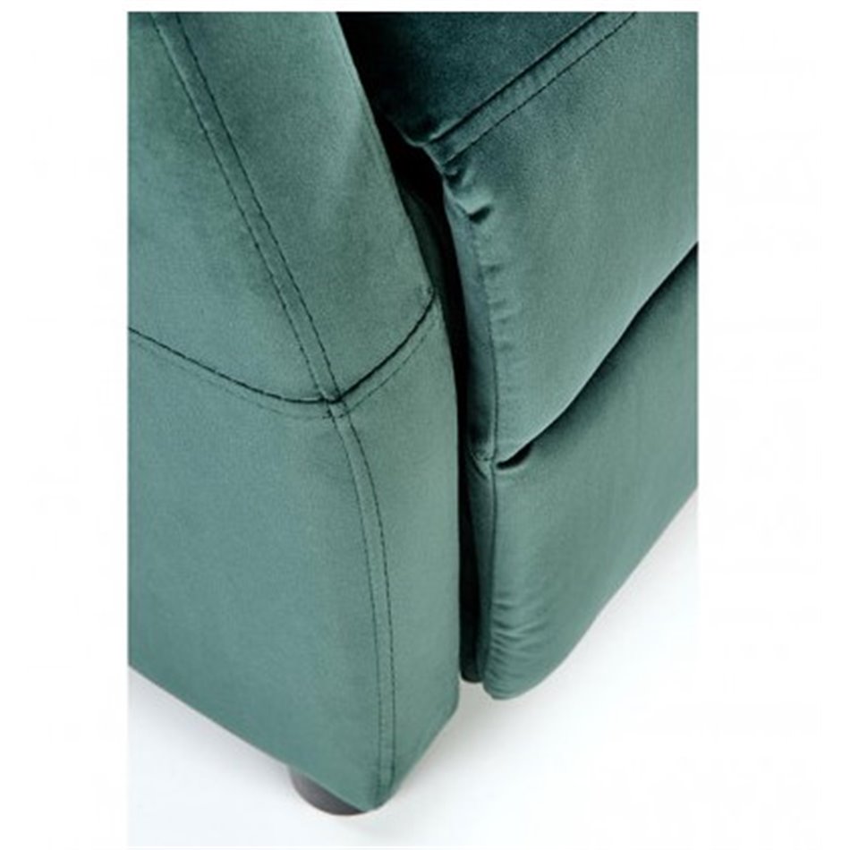 Recliner chair Helipe, dark green velvet, H103-76x64x84-135cm, seat H48cm