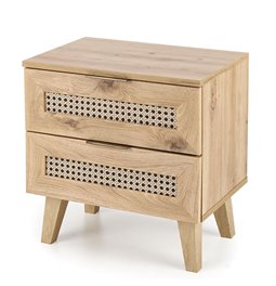 Bedside table Horeno, oak/black color, MDF, H52x50x34cm