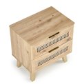Bedside table Horeno, oak/black color, MDF, H52x50x34cm