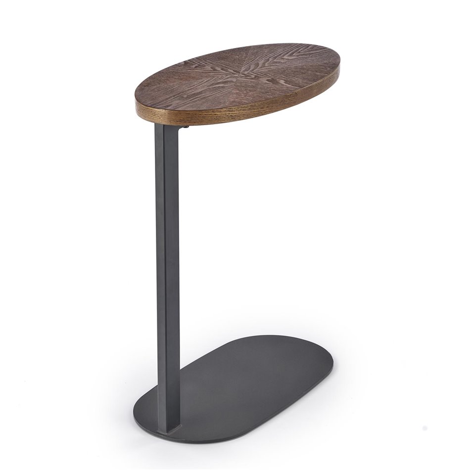 Side table Helphi, walnut/black color, H58x48x26cm