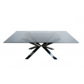 Dining table Ardin, grey glass, 198x99x7cm