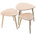 Coffe table set 3 Mileo, 60x60x51cm, 48x48x46cm, 40x40x41cm
