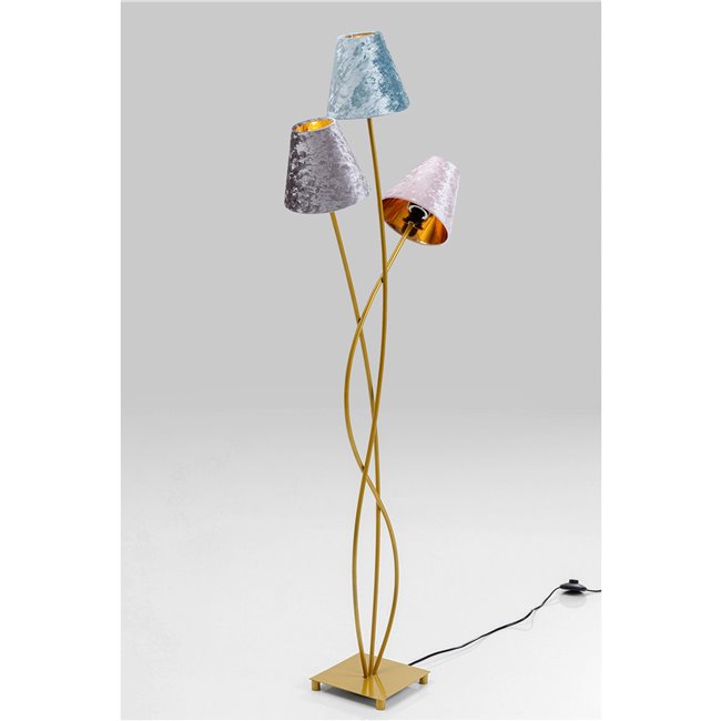 Торшер Flexible бархатная латунь, H130x47x18cm, E14 3x40W(MAX)