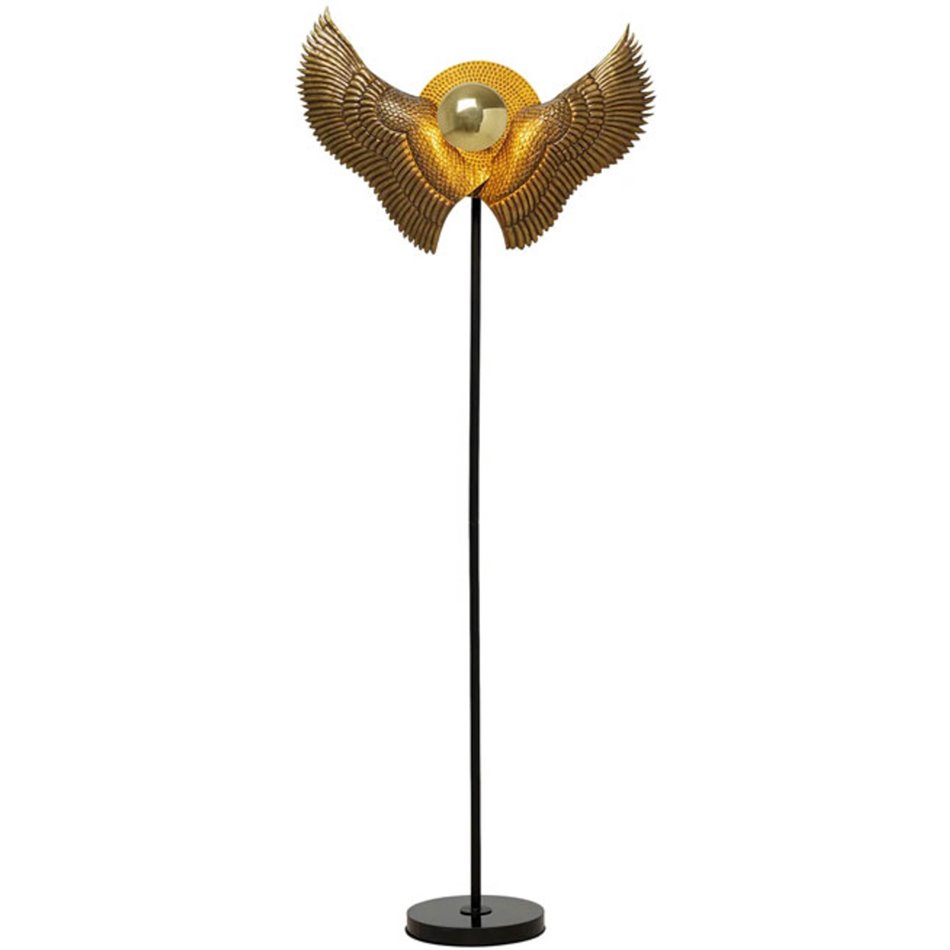 Floor lamp Bird Wings, gold/black color, H168x66x43.2cm, E27 40W(MAX), 50/60Hz