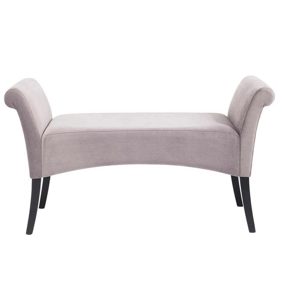 Bench Motley, velvet, grey color, H62x107x38cm, seat height 44cm