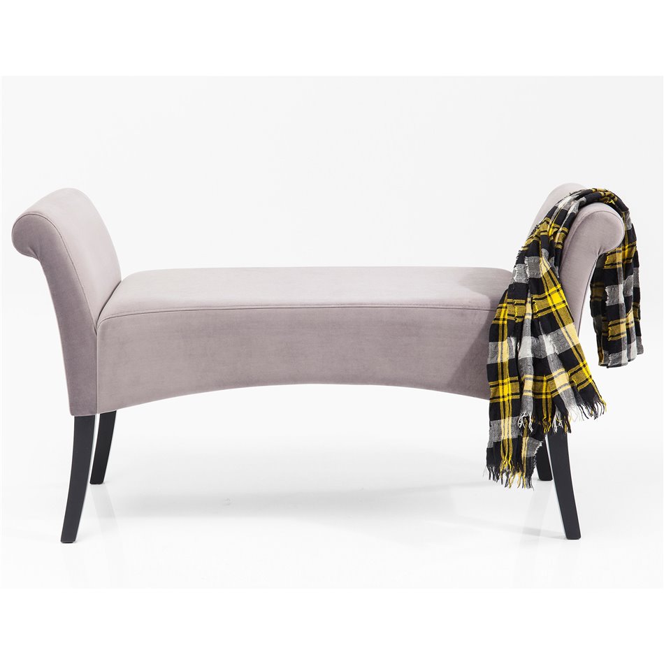 Bench Motley, velvet, grey color, H62x107x38cm, seat height 44cm