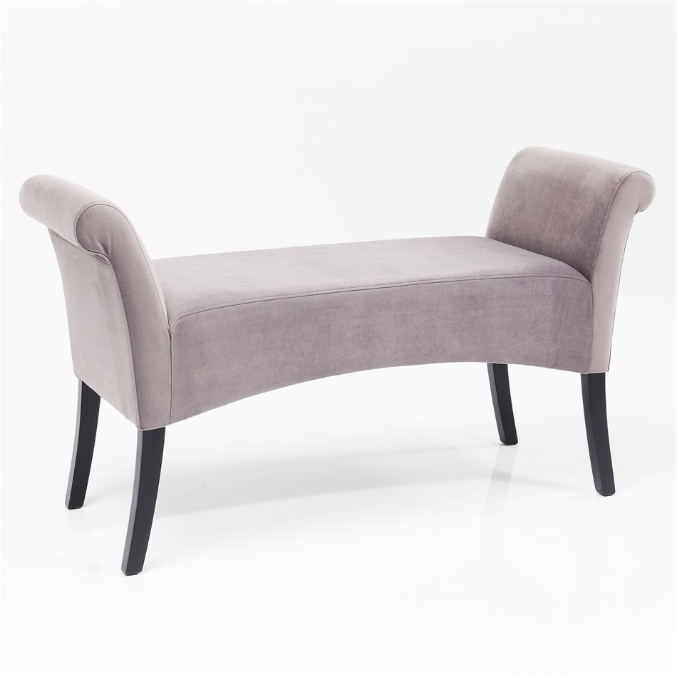 Bench Motley, velvet, grey color, H62x107x38cm, seat height 44cm