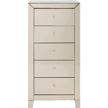 Cabinet Luxury Champagne, 5 drawers, spoguļvirsma, H110x49x41cm