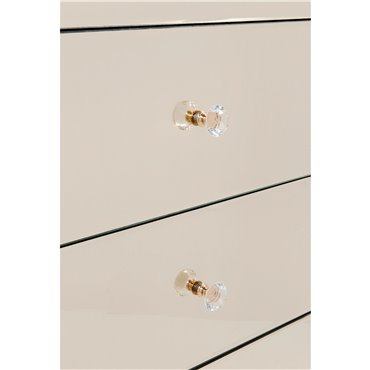 Cabinet Luxury Champagne, 5 drawers, spoguļvirsma, H110x49x41cm