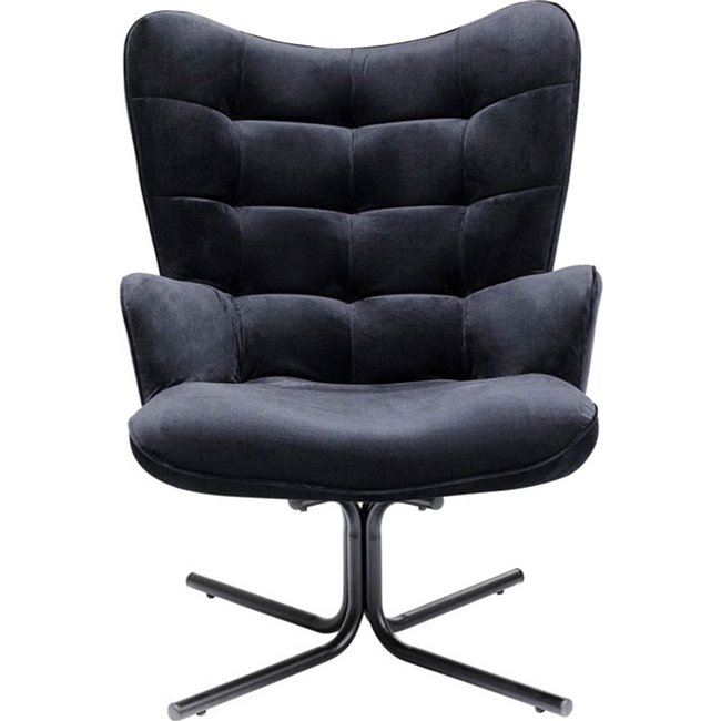 Dinner chair Oscar, swivel black, 95x82x73cm, seat height 45cm