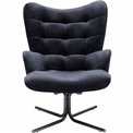 Dinner chair Oscar, swivel black, 95x82x73cm, seat height 45cm