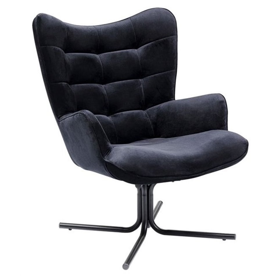 Dinner chair Oscar, swivel black, 95x82x73cm, seat height 45cm