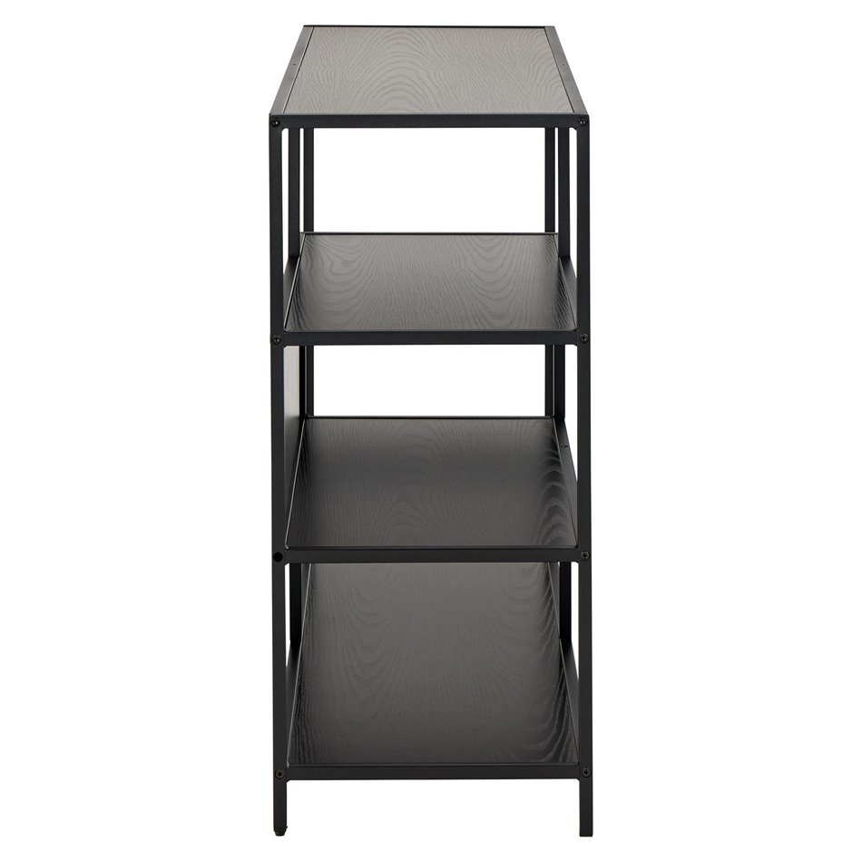 Bookcase Seaford, black, H78x114x35cm 
