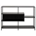 Bookcase Seaford, black, H78x114x35cm 
