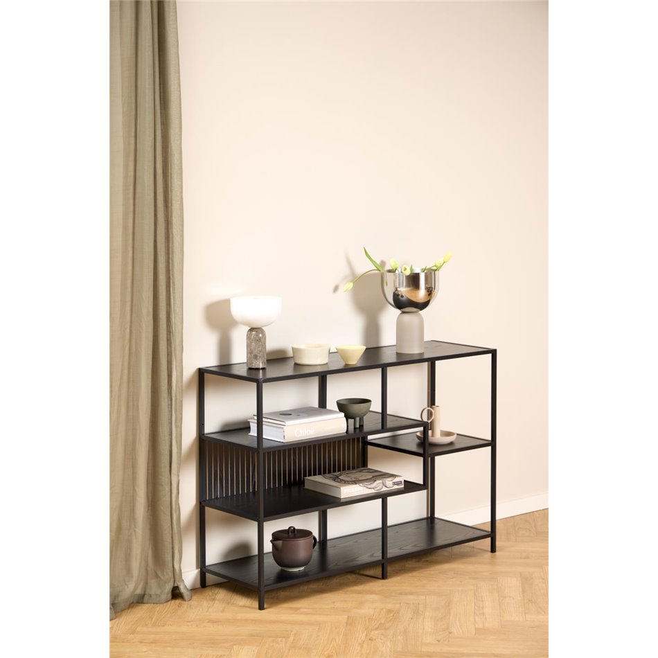 Bookcase Seaford, black, H78x114x35cm 