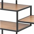 Bookcase Seaford IV, oak/black, H78x114x35cm