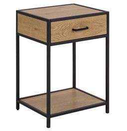 Bookcase Seaford, oak/black, H63x42x35cm 