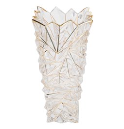 Crystal vase Glacier with gold lines,  30x14x11.5cm