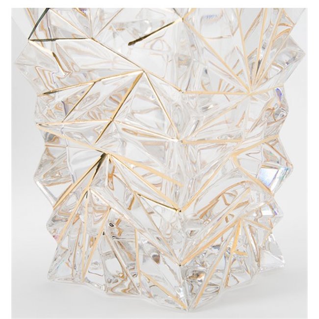 Crystal vase Glacier with gold lines,  30x14x11.5cm