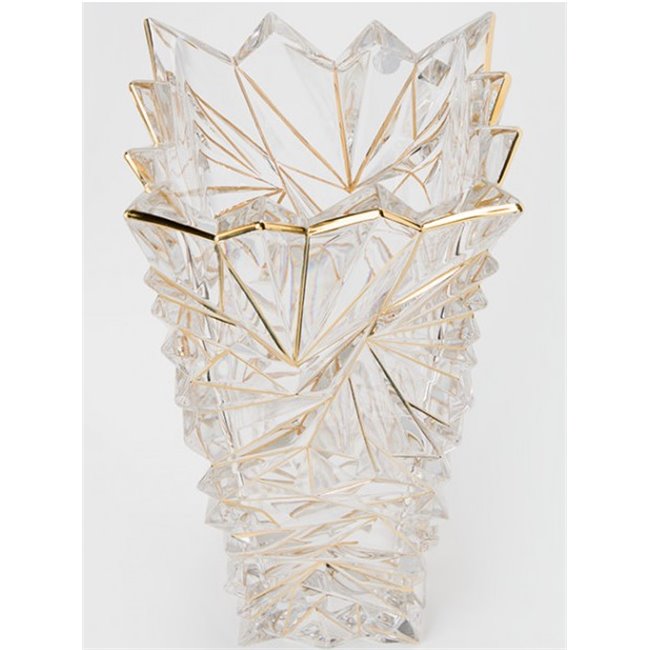 Crystal vase Glacier with gold lines,  30x14x11.5cm