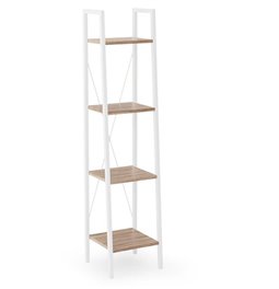 Shelf Harvik, white/oak color, MDF/steel, H148x34x32cm