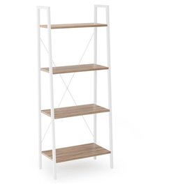 Shelf Harvik, white/oak colorr, MDF/steel, H148x60x32cm