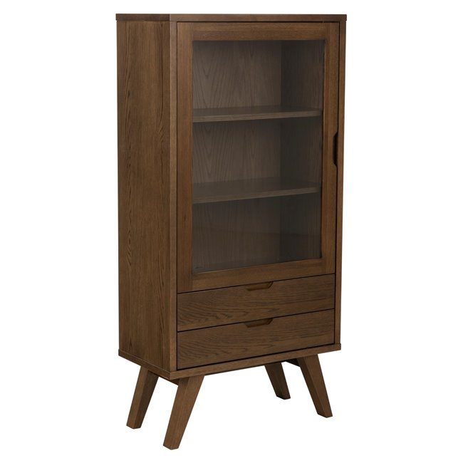 Display cabinet Alina, brown, H145x72x36cm 