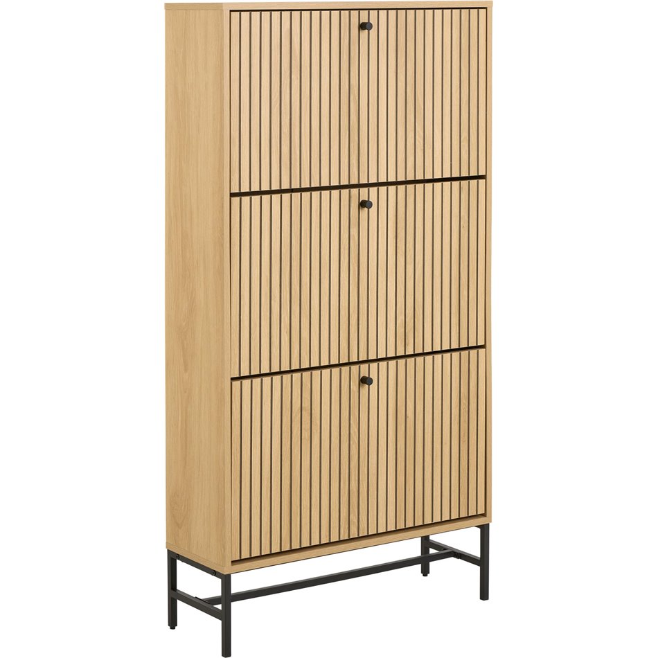 Shoe rack Albany, natural color, H140x72x25cm 