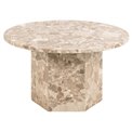 Coffee table Axos, beige marble, H42xD80cm 