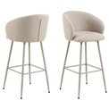 Bar chair Aleanor, set of 2 pcs, beige, H105x54x52cm, seat height 78-78cm